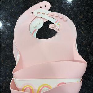 Pink Silicone Baby Bibs